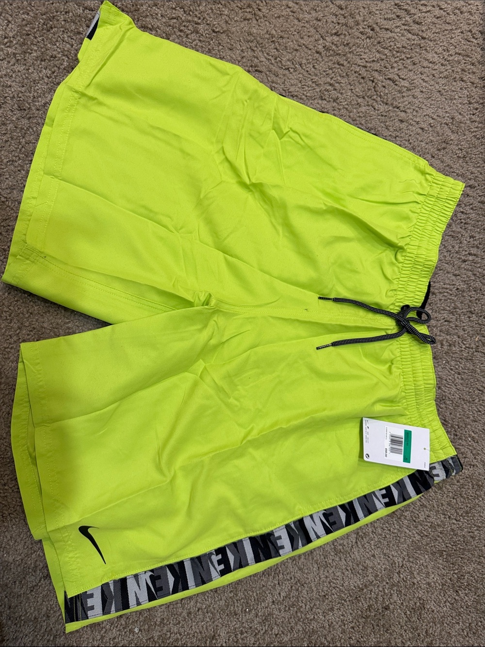 Nike Men’s Bright Lime Green Swim Board Shorts